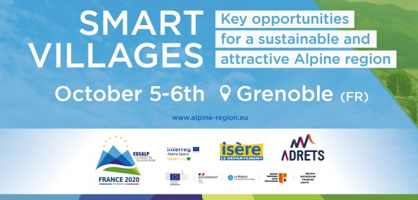 Evénement européen  "SMART VILLAGES : Opportunités pour la transition écologique et l'attractivité de la région alpine" SUERA 2020