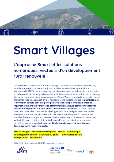 Smart Villages : L'approche Smart et les solutions numériques, vecteurs d'un développement rural renouvelé